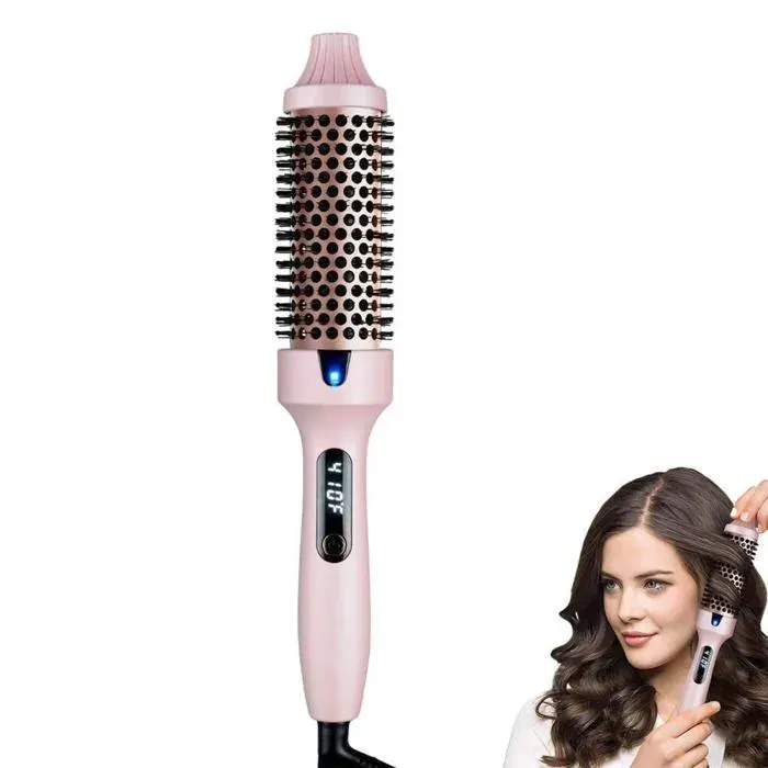 Fer à friser styler les cheveux brosse ronde thermique chauffante à ions négatifs de 38 cm (15 pouce) pour un brushing