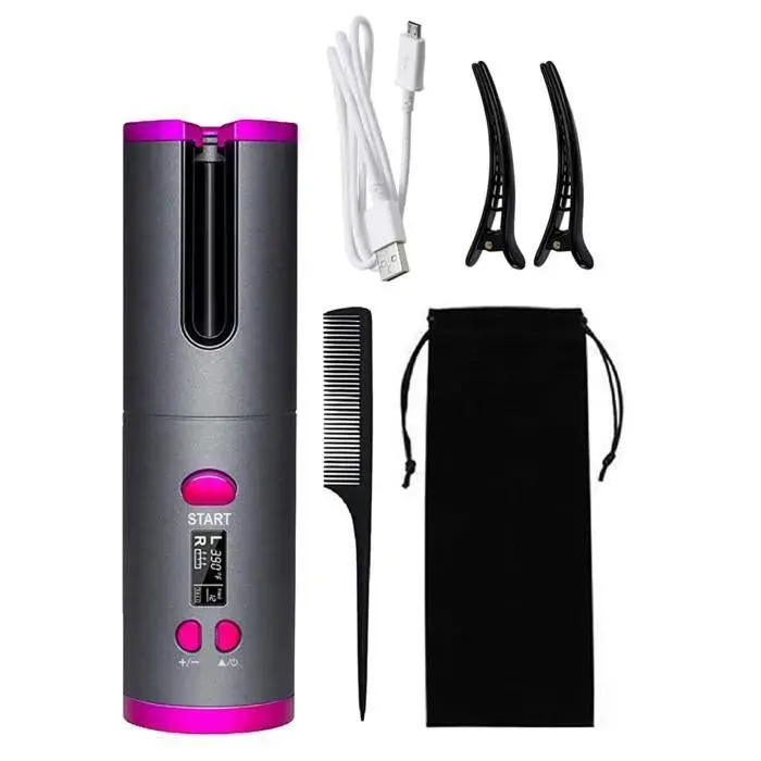 Fer à friser - ULISEM - Automatique - Sans fil - Température réglable - USB rechargeable
