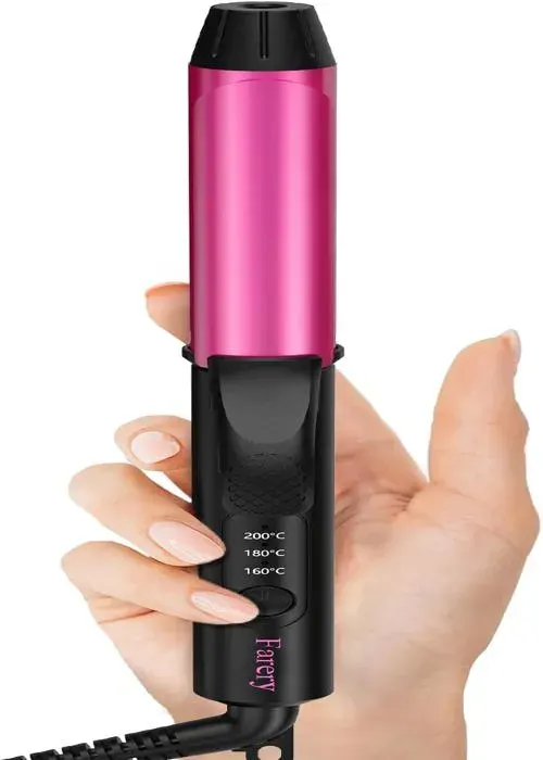 Fer à FriserFer a Boucler 25mm Pour Cheveux Courts avec 3 Température RéglablesCéramique Mini Boucleur a Cheveux Infusion