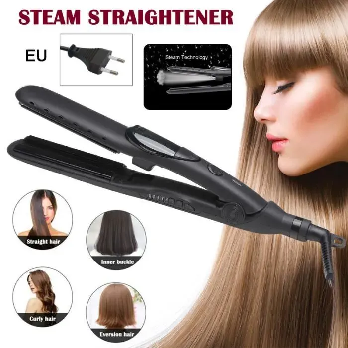 Fer à Lisser À Vapeur Professionnel Céramique Tourmaline Ionique Fer Plat Salon Lisseur redresseur de cheveux