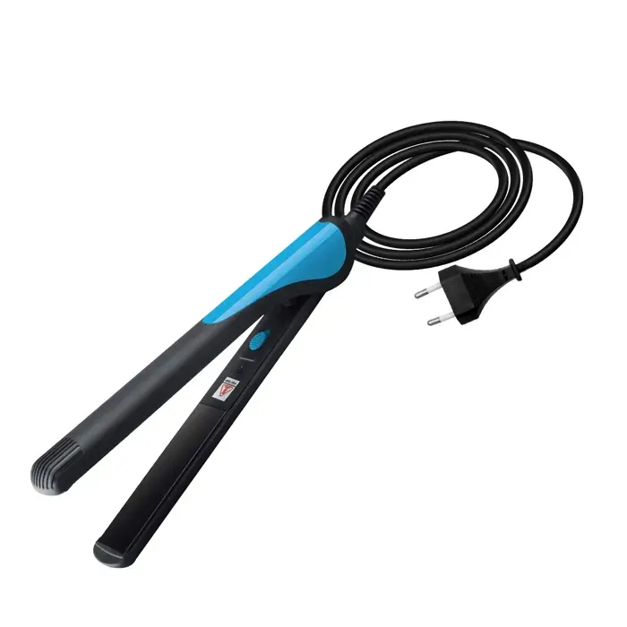 Fer à lisser - AVIZAR - Mini 2-en-1 20W - Tourmaline céramique - Noir/Bleu - Compact voyage