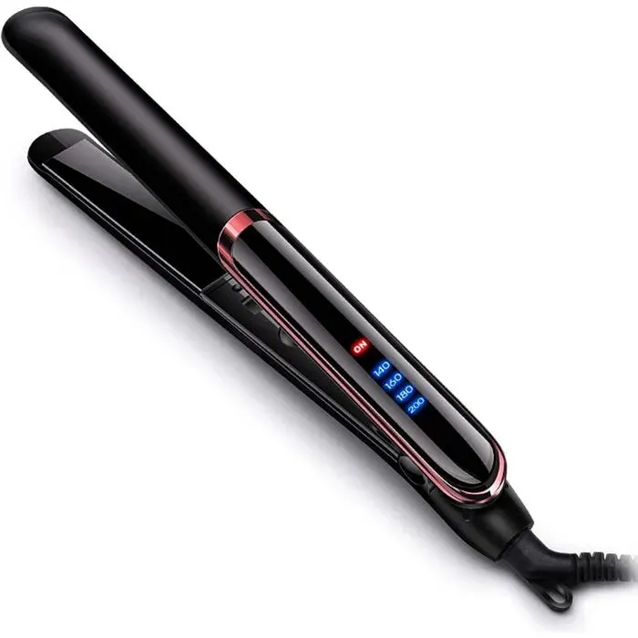 Fer à lisser en céramique 1 pouce LCD MCH chauffage rapide pour tous types de cheveux (noir)