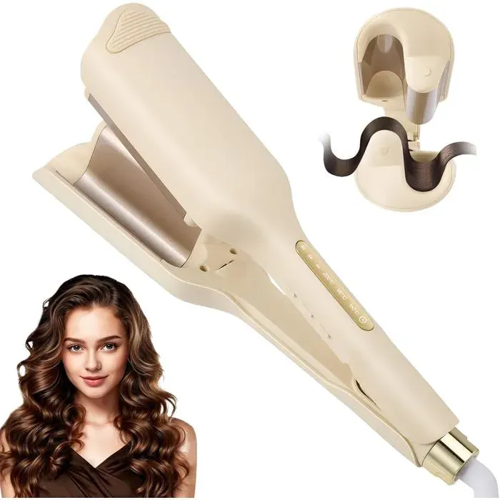 Fer À Onduler Pour Cheveux - Grandes Vagues - 32 Mm - 3 Températures Réglables - Chauffage Rapide - Écran Lcd - Protection C[FF269]