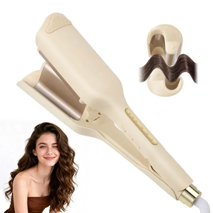 Fer à onduler pour cheveux Grandes vagues 32mm 3 températures réglables Chauffage rapide avec Écran LCD Minuterie intégrée