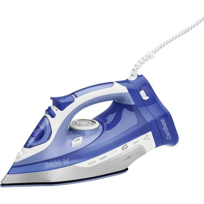Fer à repasser à vapeur Clatronic DB 3706 blanc bleu 2400 W
