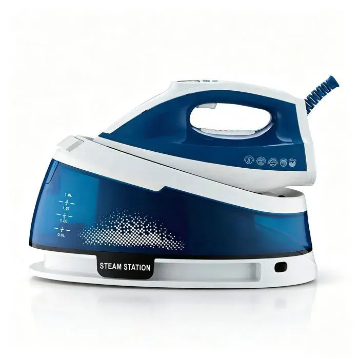 Fer à repasser à vapeur ‑ Fer à repasser électrique ‑ 2 L ‑ 3600 W ‑ Réglage à cinq niveaux ‑ Bleu