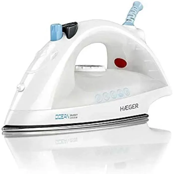 Fer à repasser - HAEGER - Ocean Burst - 2000 W - Semelle Inox - Vapeur Réglable