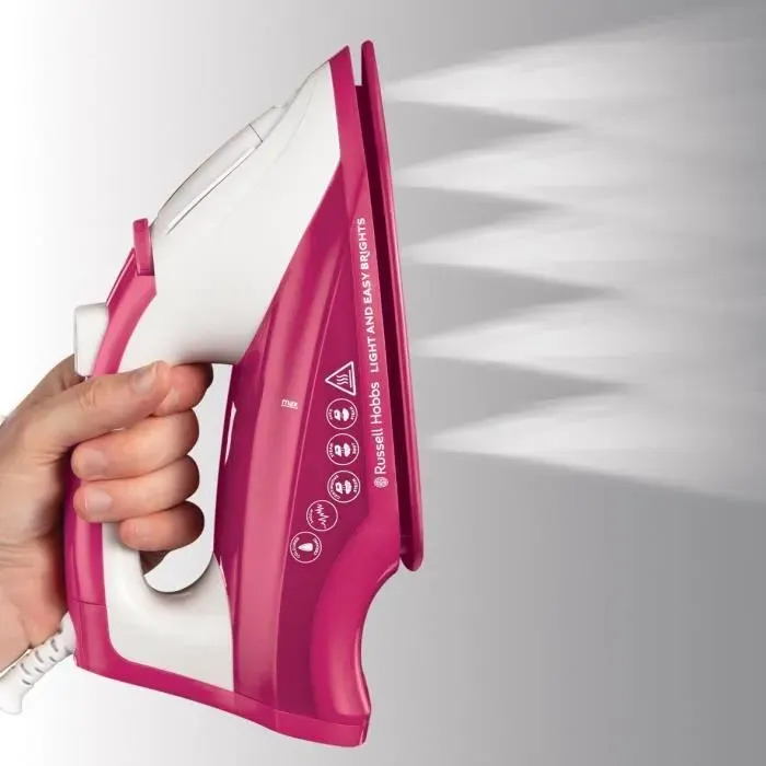 Fer à Repasser Light & Easy Russell Hobbs 26480-56 - 2400W - Débit vapeur puissant - Rose
