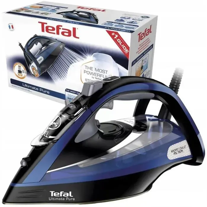 Fer à repasser - TEFAL - Ultimate Pure FV9848 - 3200W - Durilium AirGlide - Arrêt automatique