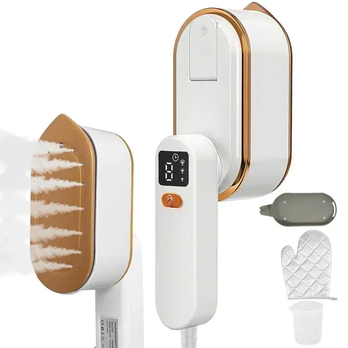 Fer à repasser vapeur 2-en-1 1200W défroisseur portable 150 ml 3 niveaux vapeur chauffage 10 s maison et voyage