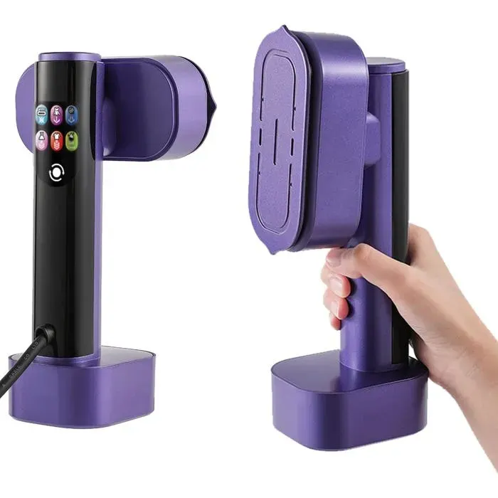 Fer à Repasser Vapeur 2-en-1 Défroisseur de Voyage Portable avec Réservoir d’Eau 190 ml et Écran LED 5 Modes de Repassage