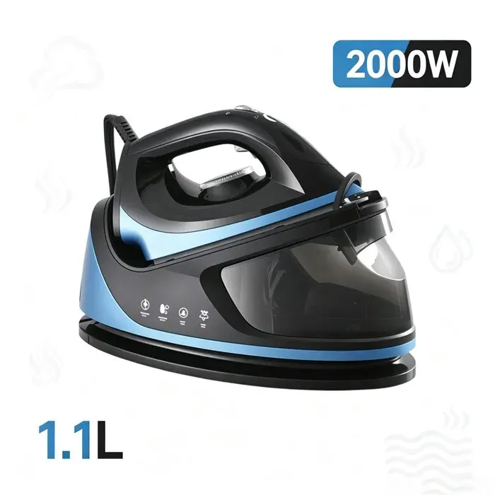 Fer à Repasser Vapeur 2000W 1.1L & 40-60g/min Semelle Céramique & Câble 360° Vertical & Horizontal