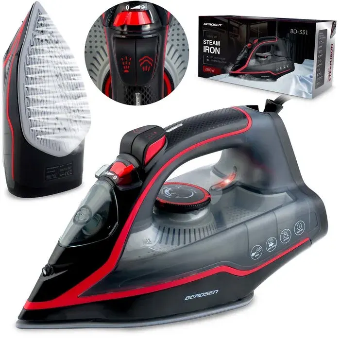 Fer à repasser vapeur - BERDSEN - BD-331 - 2600 W - Semelle céramique - Réservoir 230 ml