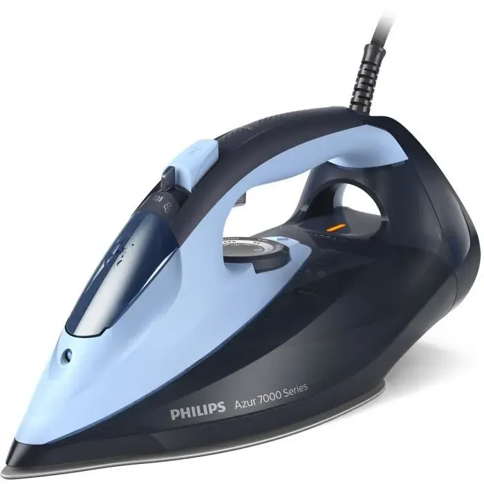 Fer à repasser vapeur - PHILIPS - DST7041/20 - A vapeur avec système Quick Calc - 50gr/min vapeur continue - 2800W - Bleu