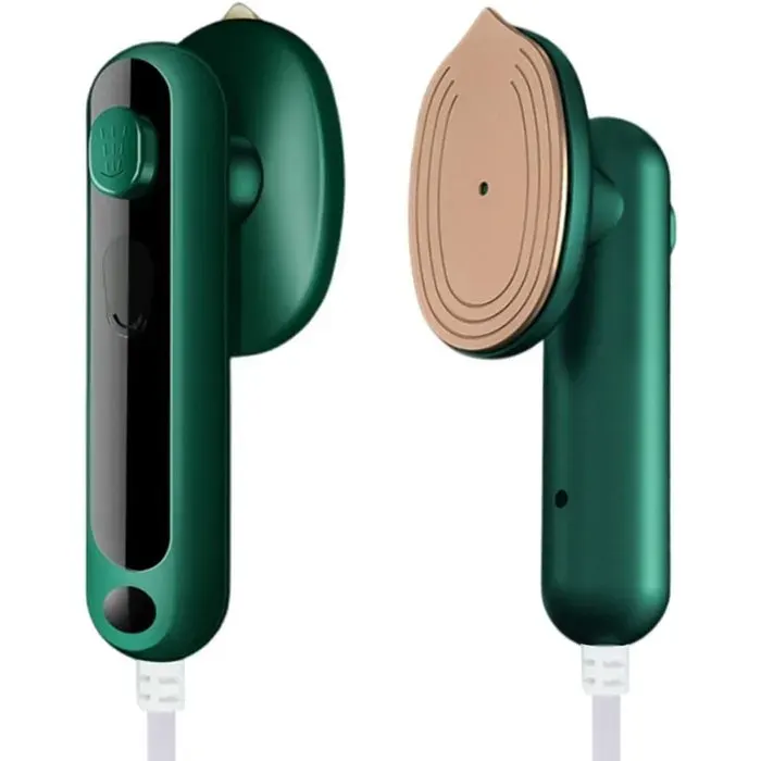 Fer à repasser vapeur portable - 2 en 1 (fer à suspendre et à lisser) - ABS + PET - Plateau en titane - Réservoir deau de 80 ml