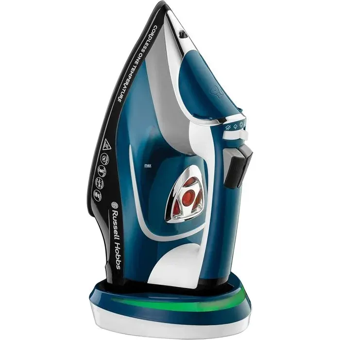 Fer à repasser vapeur sans fil - TRAHOO - One Temperature - 2600W - Semelle céramique - Réservoir 350 ml — coloris Bleu