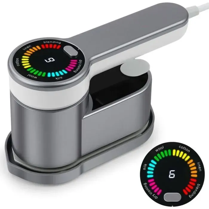 Fer à repasser vapeur vertical mini défroisseur voyage 1200W réservoir 120 ml rotation 180° pour vêtements secs et humides
