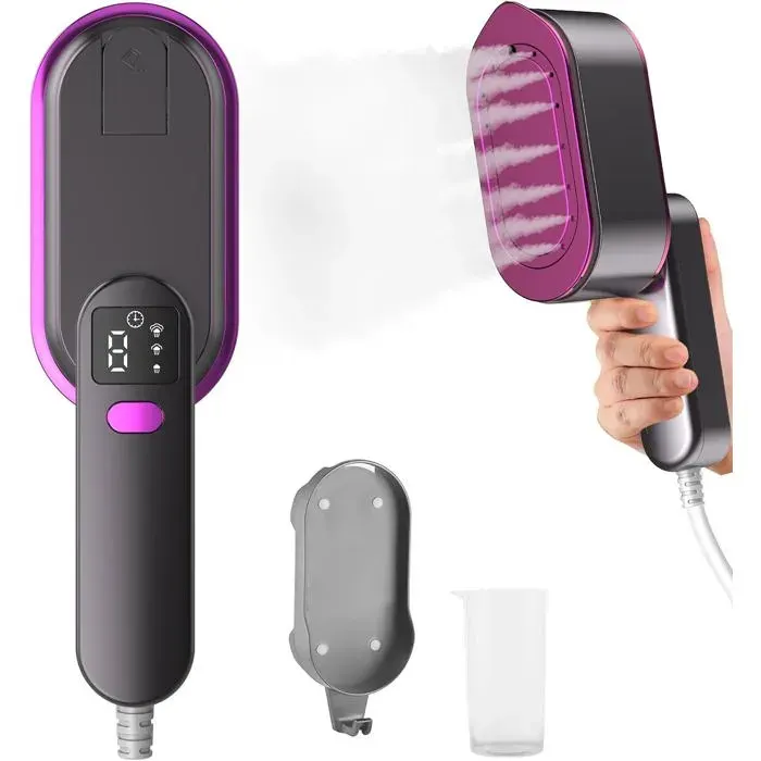 Fer à vapeur de voyage avec écran LCD 10S chauffage rapide 2000 W avec poignée rotative à 180° défroisseur portable