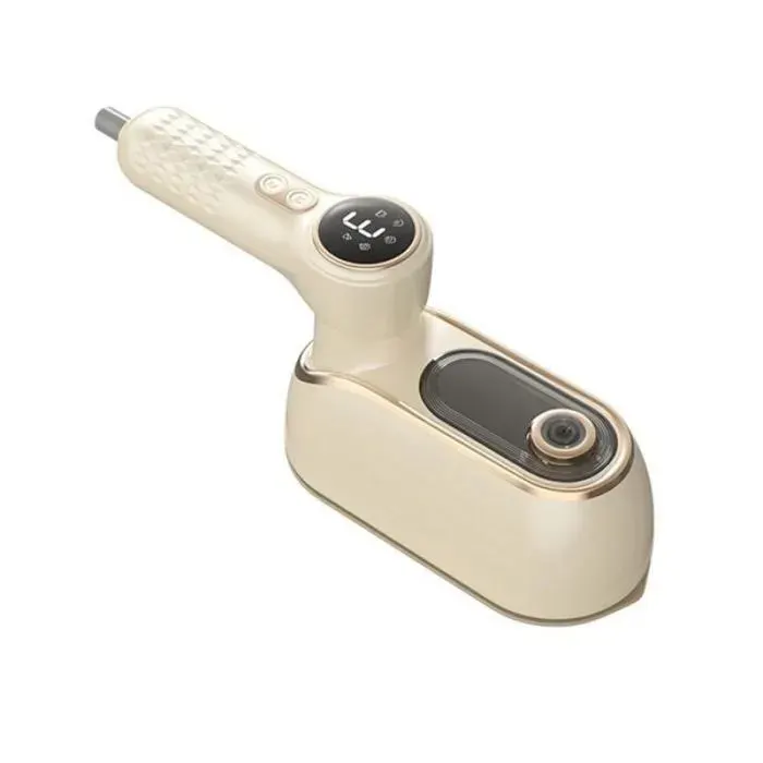 Fer à Vapeur de Voyage Portable 1200 W avec Écran LCD Chauffage Rapide Poignée Pivotante à 180 ° Blanc