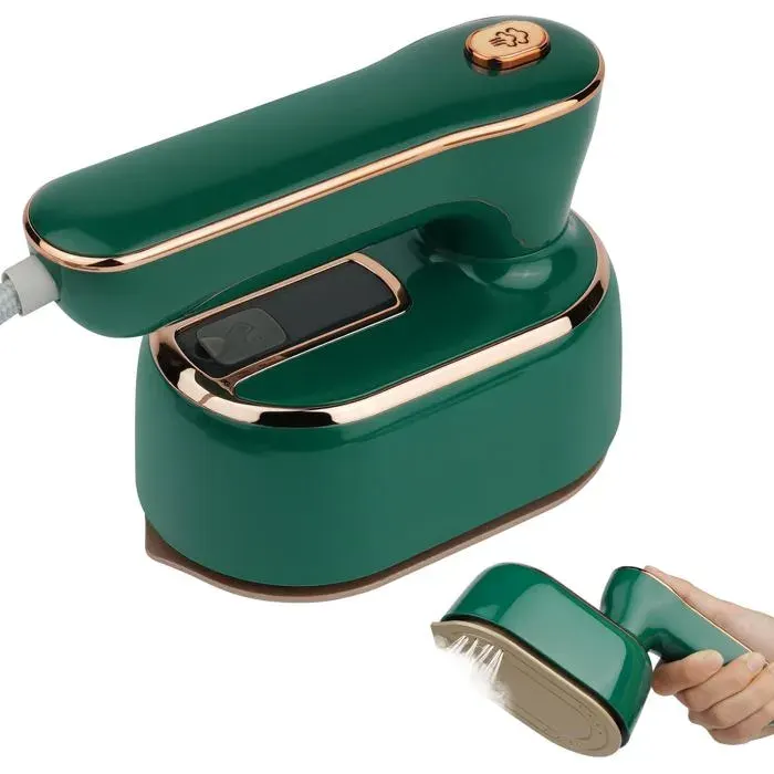 Fer à Vapeur Portable 1000W Mini Pliable - Chauffage Rapide 20s Voyage/Maison Compact Léger (Vert)