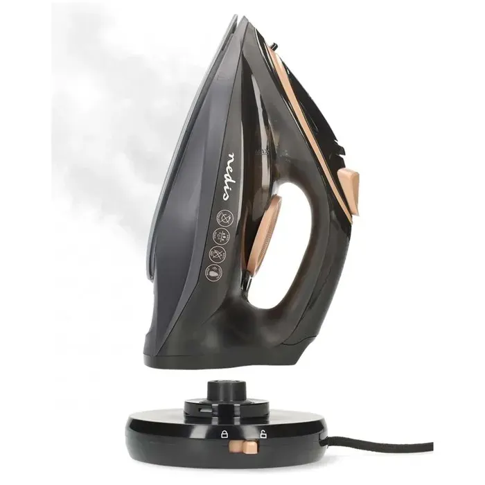 Fer à vapeur sans fil - NEDIS - HQ - 2200W - Semelle céramique - Noir et or