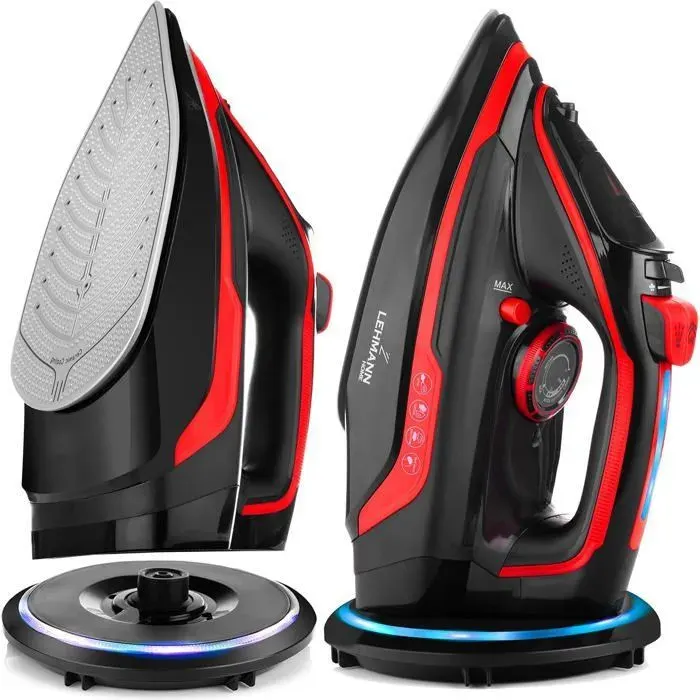 Fer à vapeur sans fil réglage température et débit de vapeur fonction de repassage vertical
