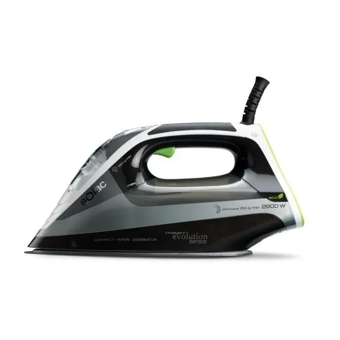 Fer à vapeur - SOLAC - CVG9512 - Semelle en céramique - 190 g-min - Noir Gris