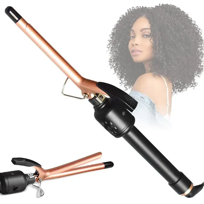 Fer Friser Fin 1 Pièce 9mm Céramique - Ultra Petit Température Réglable 80-230°C - Pour Cheveux Courts Moyens Longs ALURRA