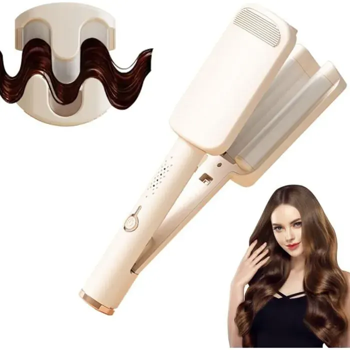 Fer friser triple cylindre 32 mm boucles larges ondulations sirène 4 réglages température pour cheveux longs courts
