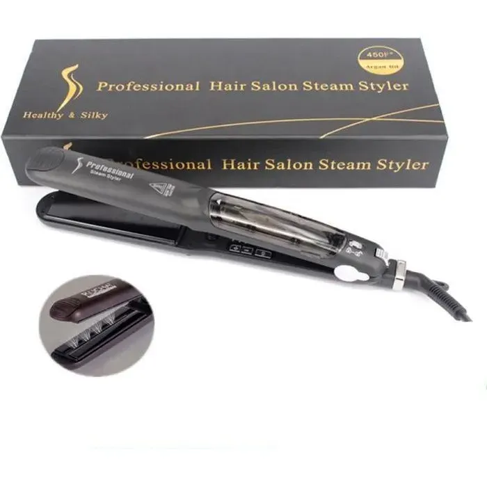 Fer Lisser en Cramique Vaporisateur 450F Professional Fer Lisseur Vapeur Bigoudi Rapide Voyage Salon Cheveux Styler Outils