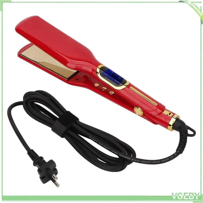 Fer plat en céramique - FAFEICY - Modèle voyage - Panneau flottant céramique - Écran LCD - Revêtement nanométrique — coloris Rouge