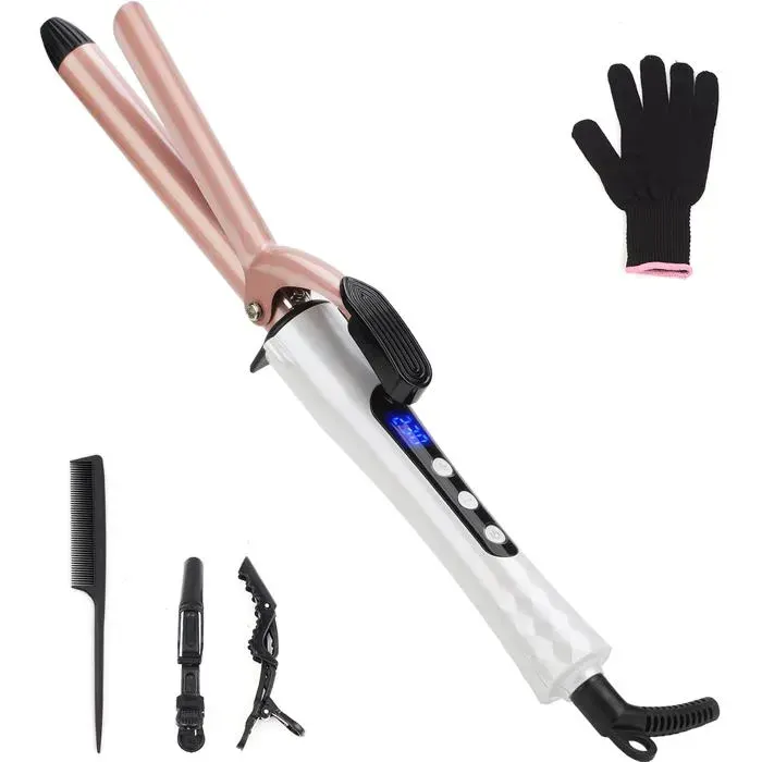 Fers À Boucler 19Mm Cheveux A Boucleur À Pince Pour Ondulations Naturelles Chaleur Homogène Boucler En Céramique Pour Cheveux