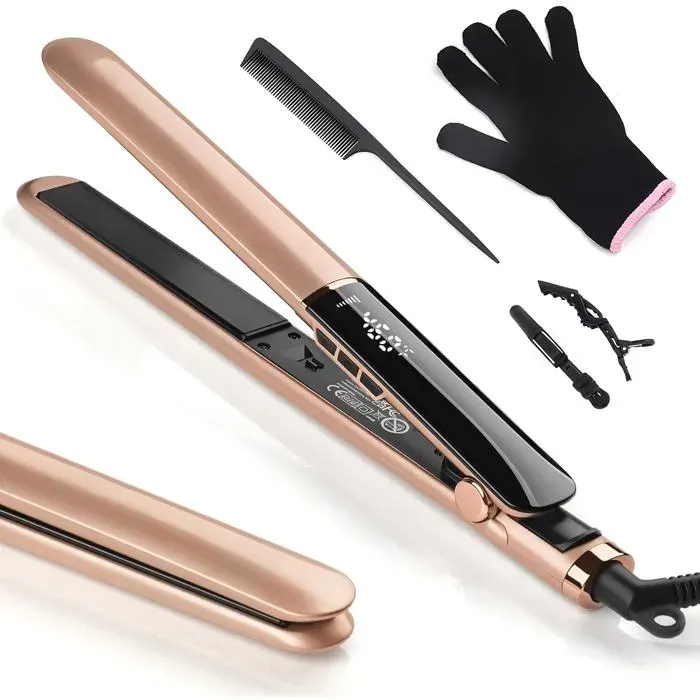 Fers à lisserLisseur Cheveux Professionnel Céramique 2 en 1Fer à Lisseur Boucleur pour Coiffures VariéesLCD 120-230°C