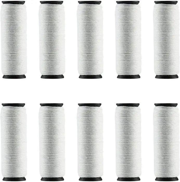 Fil de coton en épilateur pour épilateur facial 25m 10 rouleaux/paquet (Blanc)