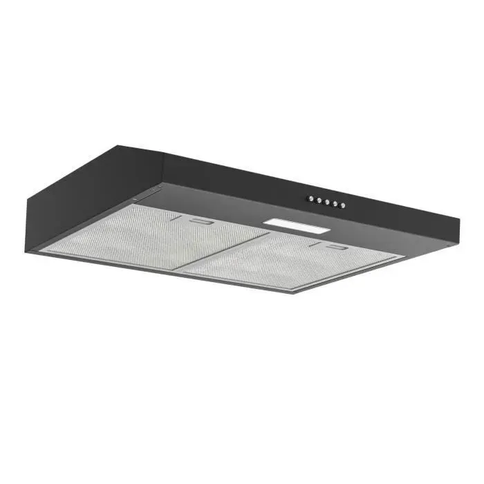FIREGAS Hotte Aspirante 60 cm Hotte Aspirante Sous Armoire En Acier Inoxydable Avec éclairage LED Filtre à Charbon Noir