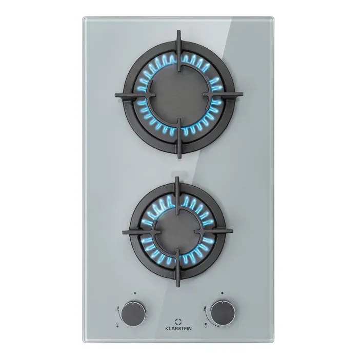 Firetale 30cm Plaque de Cuisson à Gaz 2 Feux Gris