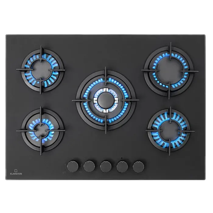 Firetale 70cm Plaque de Cuisson à Gaz 5 Feux Noir