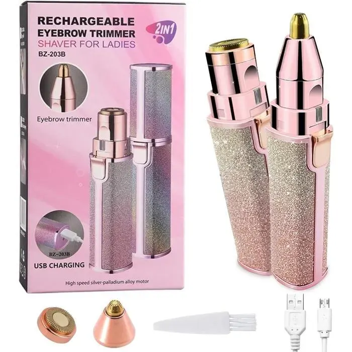 Flawless Epilateur Visage Epilateur Sourcil Femme 2 En 1 Stylo Epilateur Sourcil Rasoir Sourcil Rechargeable Épilateur Fac[H22]
