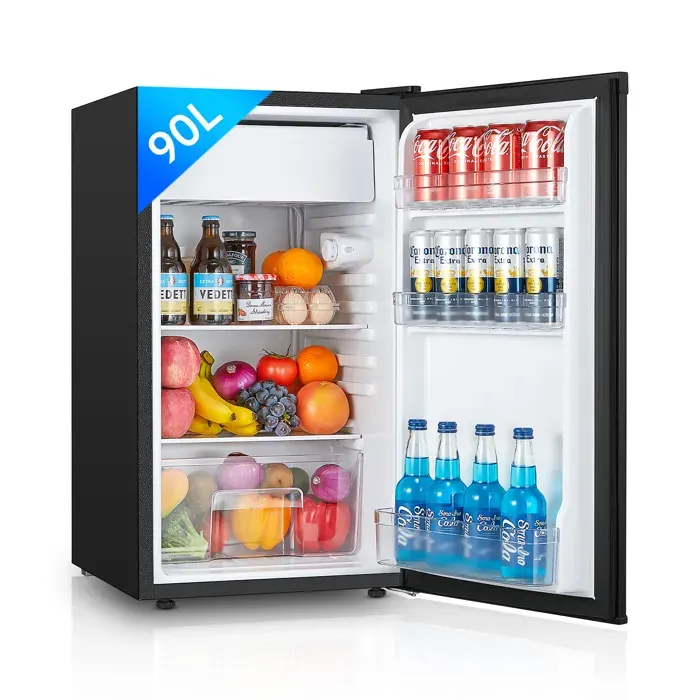 FOHERE Frigo Congélateur Compact 90L Porte Réversible Réglable et Silencieux Idéal pour Bureau Appartement ou Chambre