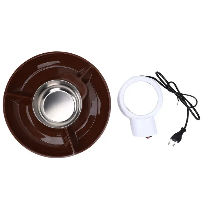 Fondue électrique chocolat – MLBQ – Chauffe-fondue 3 compartiments – Réchaud fondue + plateau amovible – pour soirée et buffet