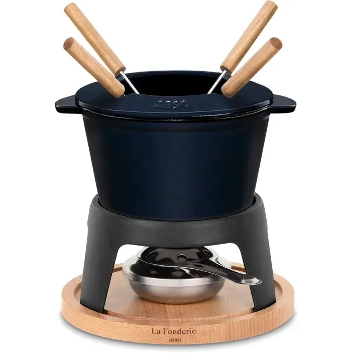 Fondue en fonte émaillée - LA FONDERIE 1890 - MONT DARBOIS - 12 L - 4 personnes - Bleu