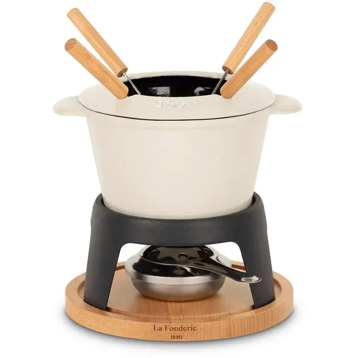 Fondue en fonte émaillée - LA FONDERIE 1890 - MONT JOLY - 12 L - 4 personnes - Beige
