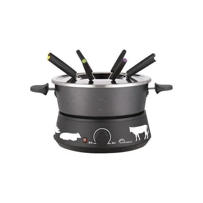 Fondue - LITTLE BALANCE - Meuuuh - Noir - 1000W - 2L