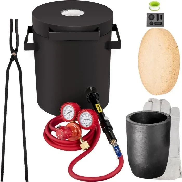 Forge à gaz propane - VEVOR - LYBBWYZ04KG - Creuset 4 kg - Jusquà 1350°C - Fusion en 10 min