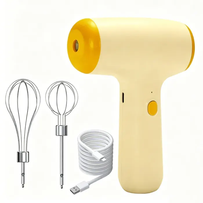 Fouet à main sans fil - Lazozo - rechargeable 1200 mah 5 vitesses plastique abs jaune