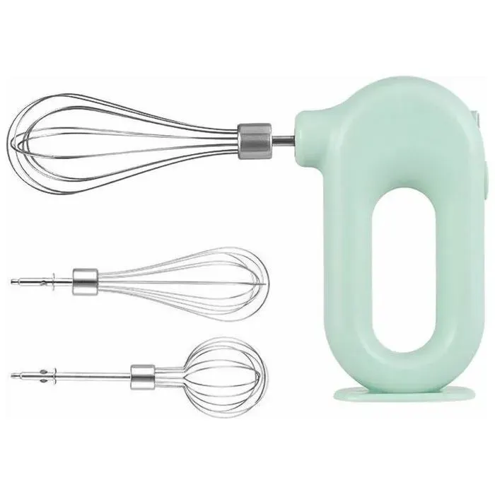 Fouet Électrique Sans Fil 4 Vitesses – Idéal pour Crème Œufs & Gâteaux — coloris Verte