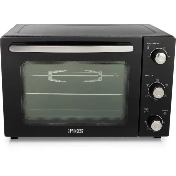 Four à convection Princess - 32 L - Noir - 1500 W - Autonettoyant - Rotisserie