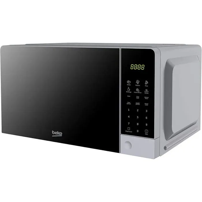 Four à micro-ondes argenté - BEKO - 20 L - 700 W - 5 niveaux de puissance - Fonction Pop Corn