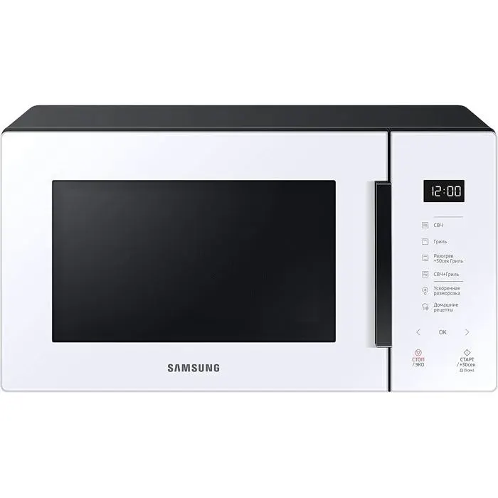 Four à micro-ondes blanc - Samsung - 23 L - 1100 W - Cuisson automatique - Home Dessert - Grill - Design en verre