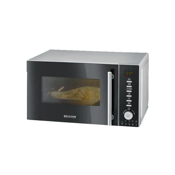 Four à micro-ondes gril et chaleur tournante 3-en-1 - SEVERIN - 9 programmes 800W 20L - noir/argent - MW 7773